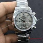Fake Rolex Cosmograph Daytona Watch Stainless Steel Grey Diamond